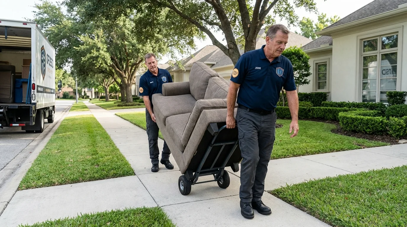 Local residential moving crew loading furniture in Green Cove Springs, FL