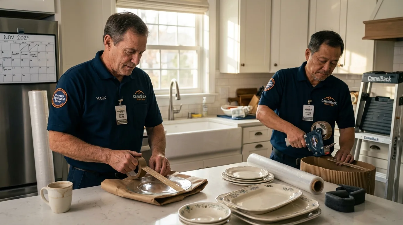 Professional crew packing kitchen dishware in Green Cove Springs, FL
